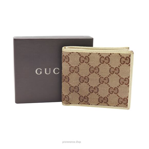🔴 Gucci  GG Canvas Bifold Wallet - Brown - Picture 1 of 9